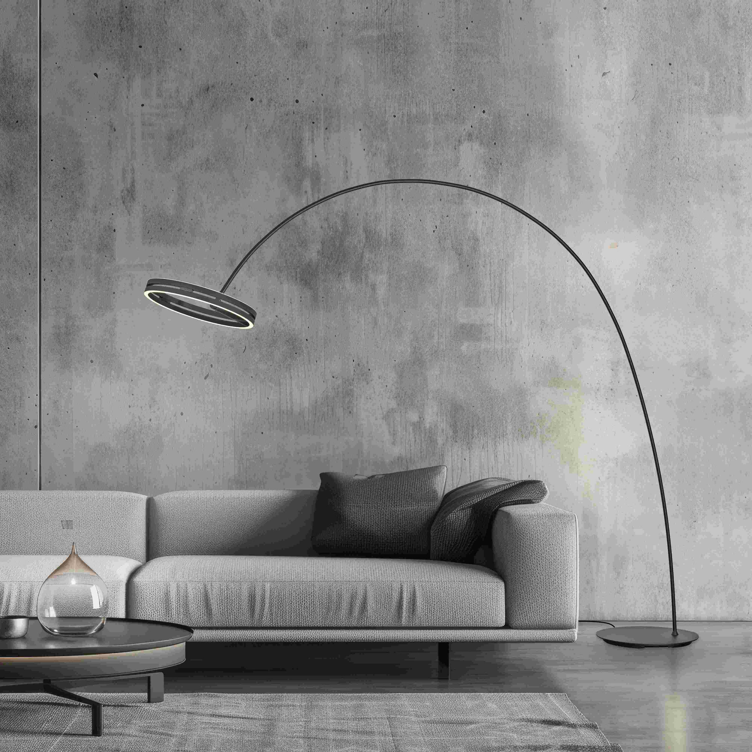 BOGENLEUCHTE 290/60/250 cm    - Schwarz, Design, Kunststoff/Metall (290/60/250cm) - Neuhaus PURE