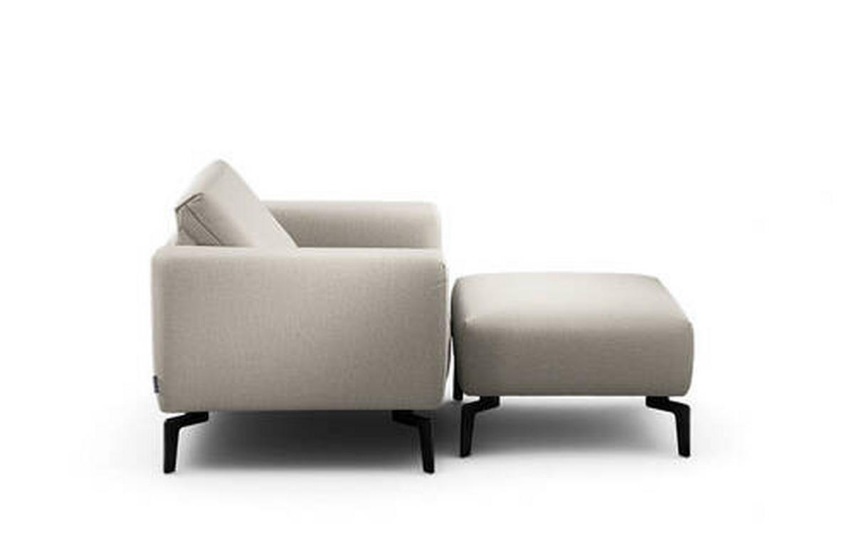SESSELSET in Chenille Naturfarben  - Schwarz/Naturfarben, Design, Textil/Metall (110/85/86-94cm) - SENSOO