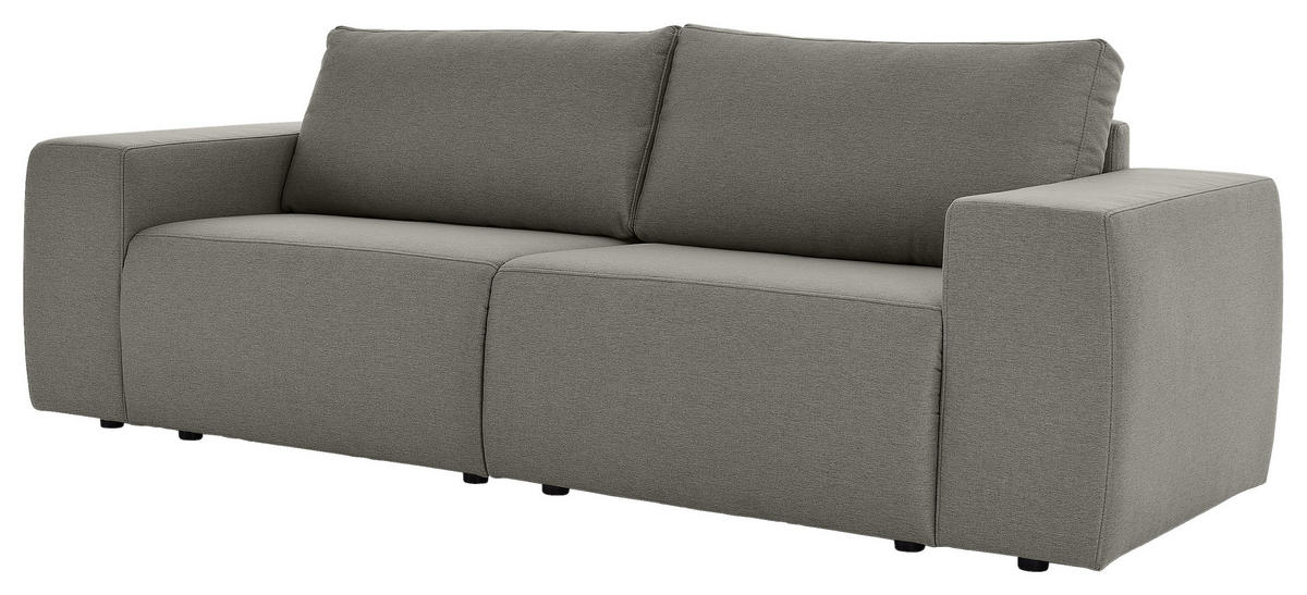 2-SITZER-SOFA Webstoff Grau  - Schwarz/Grau, Design, Kunststoff/Textil (242/87/89cm) - LOOKS by W.Joop