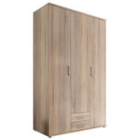 DREHTÜRENSCHRANK 120/196/54 cm,  in Sonoma Eiche, 3 Tür(en)  - Alufarben/Sonoma Eiche, KONVENTIONELL, Holzwerkstoff/Kunststoff (120/196/54cm) - Boxxx
