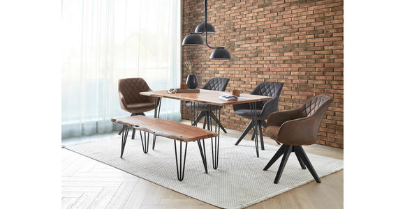 ESSTISCH in Holz, Metall 140/90/76 cm - Schwarz/Akaziefarben, Design, Holz/Metall (140/90/76cm) - Landscape