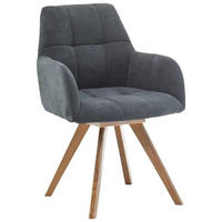 ARMLEHNSTUHL  in Mikrofaser  - Eichefarben/Anthrazit, LIFESTYLE, Holzwerkstoff/Textil (61/88/66,5cm) - Boxxx