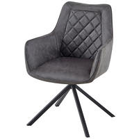 ARMLEHNSTUHL  Sitzfläche 180° drehbar   - Anthrazit, Design, Kunststoff/Metall (62/89/59.5cm) - Kayoom
