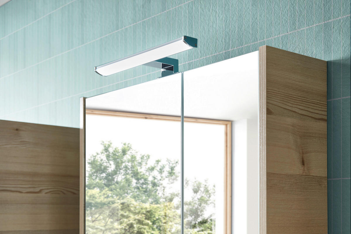 SPIEGELSCHRANK 60/70/20,5 cm  - Chromfarben/Pinienfarben, KONVENTIONELL, Glas/Holzwerkstoff (60/70/20,5cm) - Xora