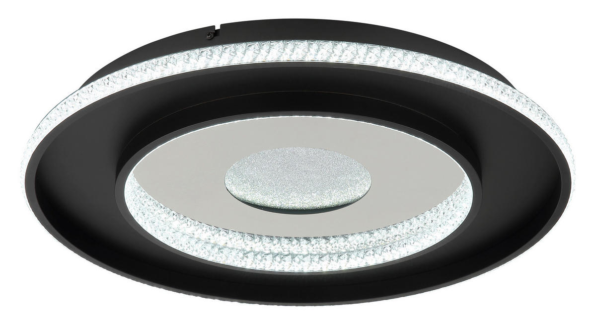LED MENNYEZETI LÁMPA - fekete/átlátszó, Design, műanyag/fém (39,7/6,3cm) - Globo