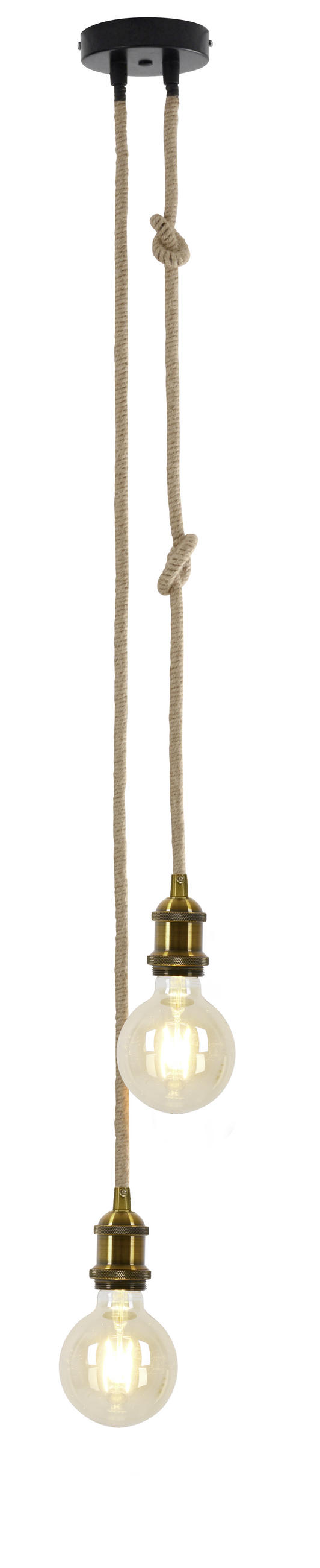 HÄNGELEUCHTE 15/90 cm   - Messingfarben/Schwarz, KONVENTIONELL, Naturmaterialien/Metall (15/90cm) - Näve