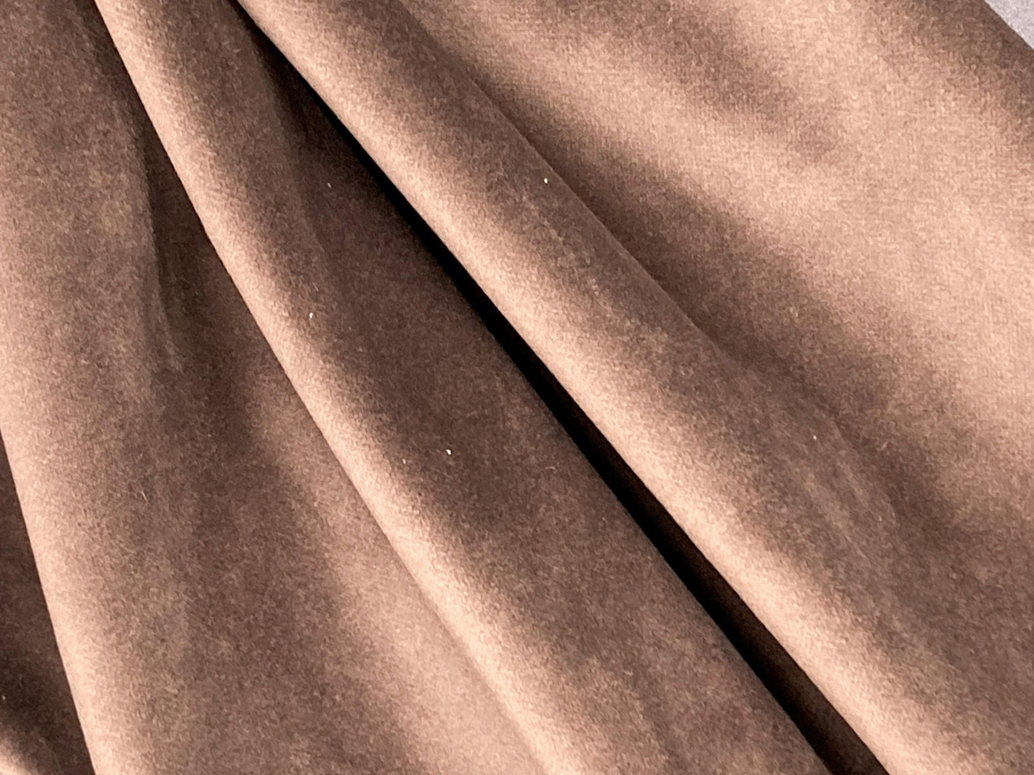 ECKSOFA Hellbraun Samt, Velours  - Hellbraun, Design, Textil/Metall (154/277cm) - Lomoco