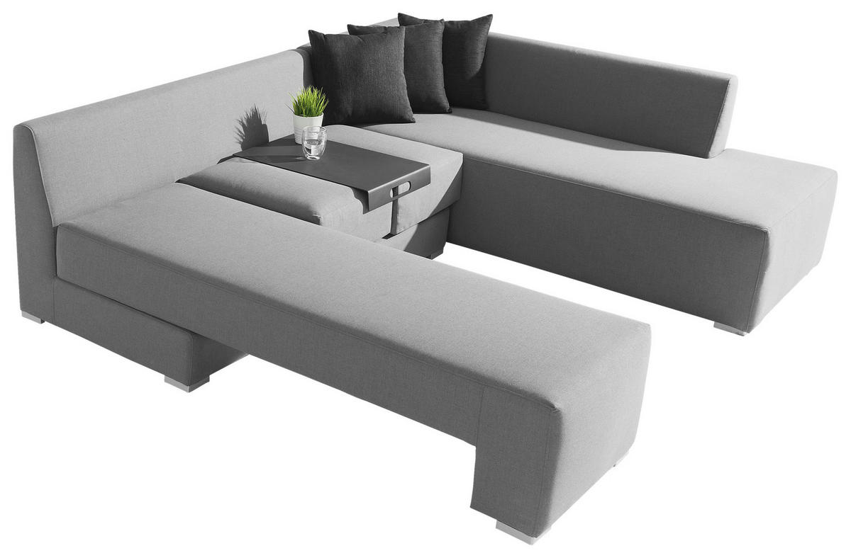 LOUNGEGARNITUR  - Grau, Basics, Textil (300/150/70cm) - Gardenson