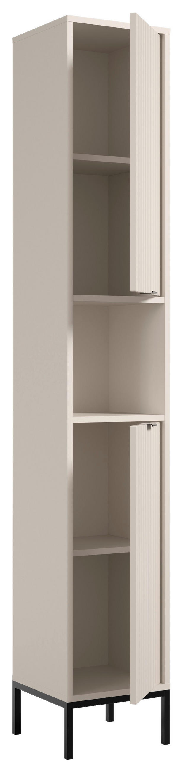 HOCHSCHRANK 32/195/32 cm  - Kaschmir/Schwarz, MODERN, Holzwerkstoff/Metall (32/195/32cm) - MID.YOU