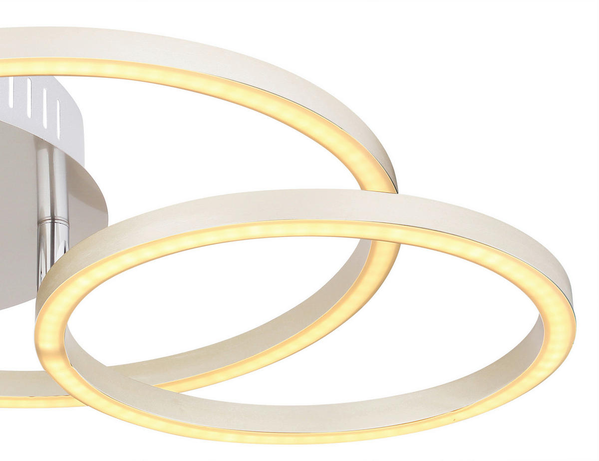 STROPNA LED-SVETILKA  Kendy //3000 K/230 V/ - barve niklja/bela, Basics, kovina/umetna masa (50/30/9,5cm) - Globo