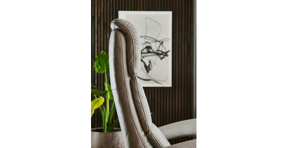 RELAXSESSEL in Leder Greige  - Edelstahlfarben/Greige, Design, Leder/Metall (76/119/86cm) - Dieter Knoll