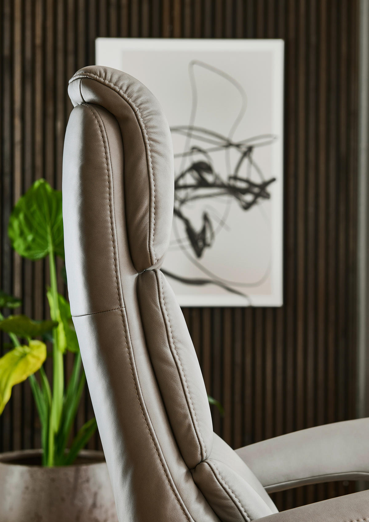 RELAX FOTEL - nemesacél/szürkésbézs, Design, bőr/fém (76/119/86cm) - Valdera