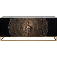 SIDEBOARD  in 177/75/45 cm  - Dunkelbraun/Goldfarben, Design, Holz/Metall (177/75/45cm) - Kare-Design