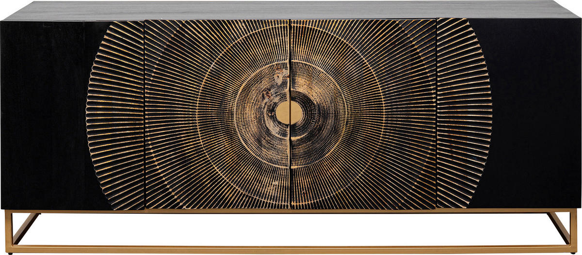 SIDEBOARD  in 177/75/45 cm  - Dunkelbraun/Goldfarben, Design, Holz/Metall (177/75/45cm) - Kare-Design