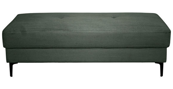 HOCKER Cord Waldgrün  - Waldgrün/Schwarz, Design, Textil/Metall (140/45/80cm) - Xora