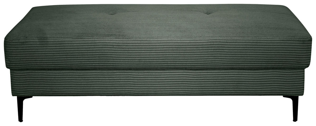 HOCKER Cord Waldgrün  - Waldgrün/Schwarz, Design, Textil/Metall (140/45/80cm) - Xora