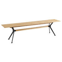 SITZBANK 180/45/35 cm  in Schwarz, Eichefarben  - Eichefarben/Schwarz, Natur, Holz/Metall (180/45/35cm) - Linea Natura
