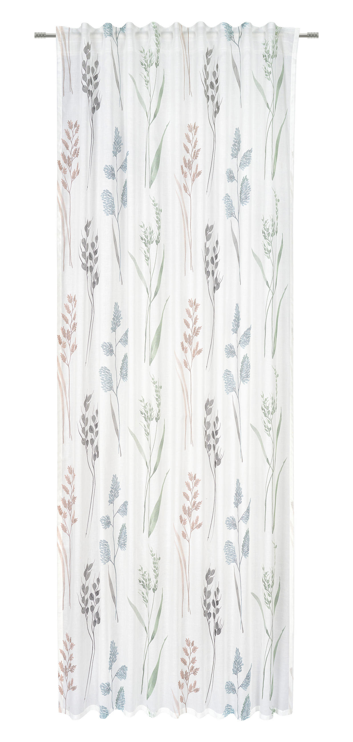 HOTOVÝ ZÁVĚS, poloprůhledné, 140/255 cm - modrá/zelená, Konvenční, textil (140/255cm) - Bio:Vio