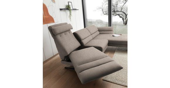 ECKSOFA  in Flachgewebe Taupe  279-327/176-217 cm  - Taupe/Schwarz, Design, Textil/Metall (279-327/176-217cm) - Dieter Knoll