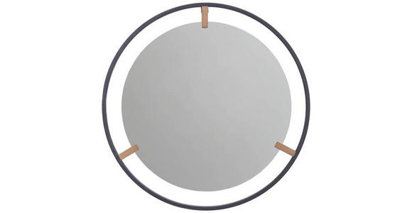 WANDSPIEGEL Schwarz  - Silberfarben/Schwarz, Trend, Glas/Metall (50/50/2cm) - Xora