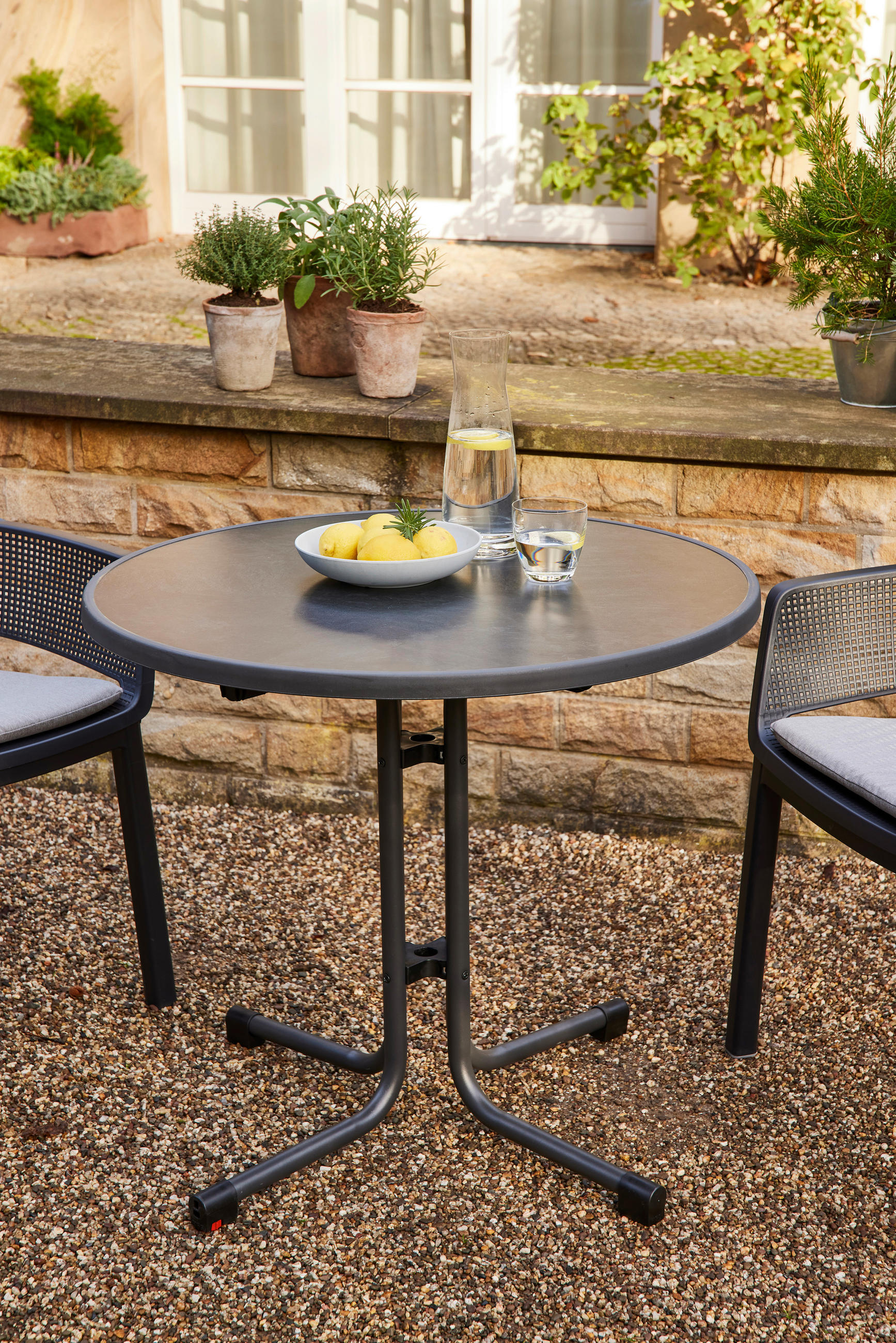 Gartentisch Klappbar Metall/Holzwerkstoff ⌀ 80 cm