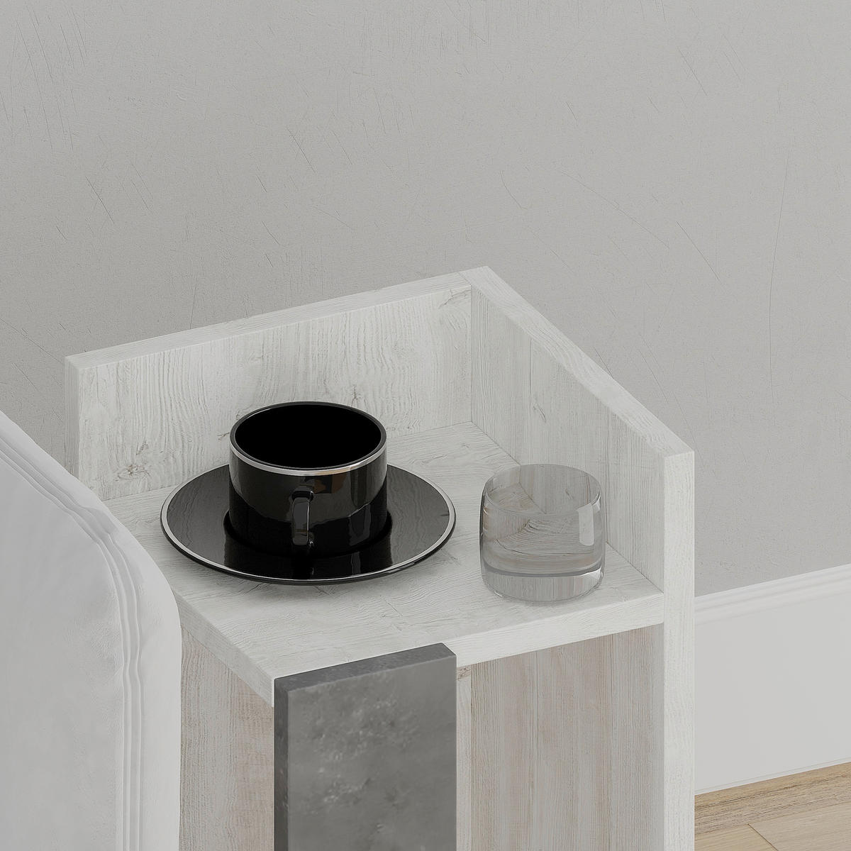 KINDERNACHTSCHRANK  - Grauweiß/Grau, Design, Holzwerkstoff (27/25/60cm) - Livetastic
