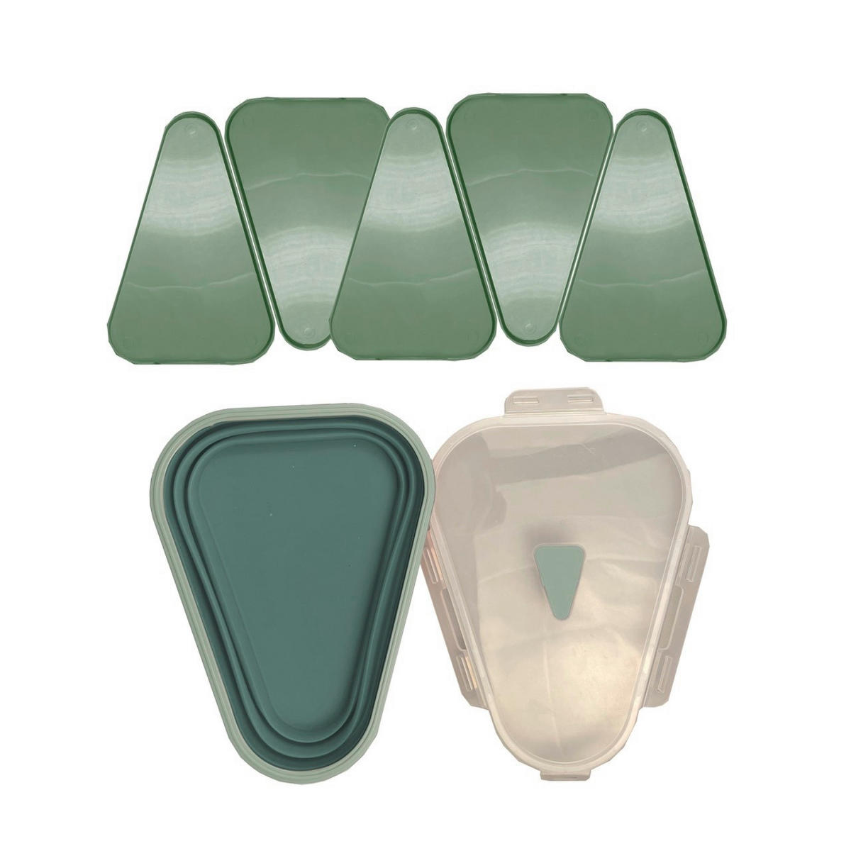 VORRATSDOSENSET 6-teilig  - Dunkelgrün/Transparent, Trend, Kunststoff (25,5/19/3cm) - Homeware Profession.