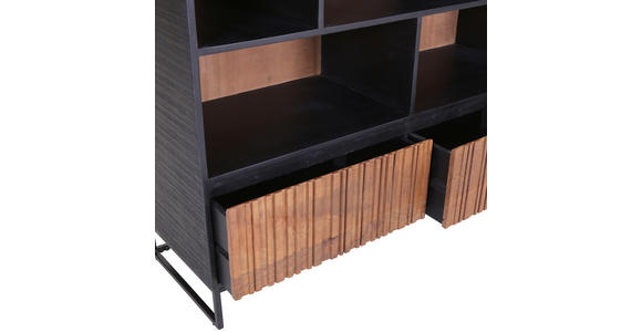 REGAL  120/150/40 cm Braun, Naturfarben, Schwarz  - Schwarz/Braun, LIFESTYLE, Holz/Metall (120/150/40cm) - Landscape