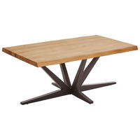 KONFERENČNÍ STOLEK, černá, barvy dubu, dřevo, kov, 110/70/45 cm - černá/barvy dubu, Natur, kov/dřevo (110/70/45cm) - Linea Natura