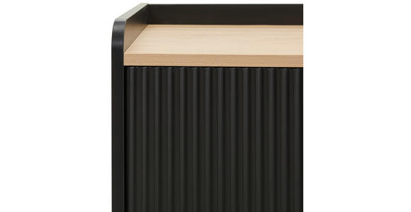 LOWBOARD SNOW 180/54/40 cm  Beimöbel erhältlich, stehend  - Eichefarben/Schwarz, Design, Holzwerkstoff/Metall (180/54/40cm) - Xora