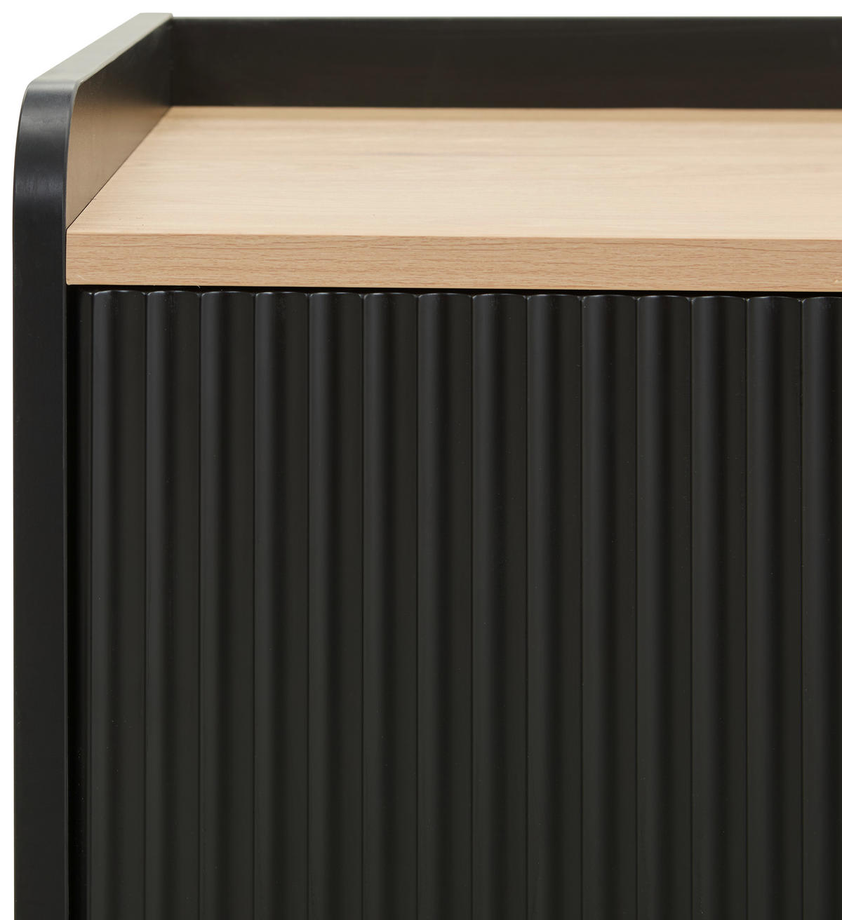 LOWBOARD SNOW 180/54/40 cm  Beimöbel erhältlich, stehend  - Eichefarben/Schwarz, Design, Holzwerkstoff/Metall (180/54/40cm) - Milino