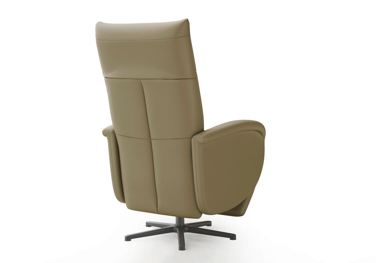 DREHSTUHL Olivgrün  - Schwarz/Olivgrün, MODERN, Leder/Metall (75/112/82cm) - Sit & More