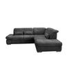 ECKSOFA Anthrazit Chenille  - Chromfarben/Anthrazit, Design, Textil/Metall (280/254cm) - Livetastic