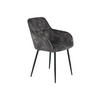 ŽIDLE S PODRUČKAMI, ocel, velur, antracitová - antracitová, Moderní, kov/textil (55/84/61cm) - Livetastic