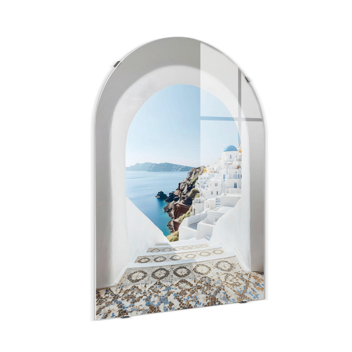 GLASBILD Städte 70/100 cm  - Beige/Weiß, Basics, Glas/Papier (70/100cm)