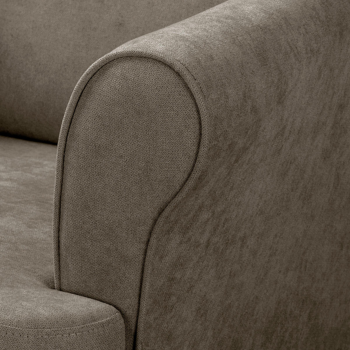 OHRENSESSEL Mikrofaser Braun  - Naturfarben/Braun, Design, Holz/Textil (87/105/90cm) - Livetastic