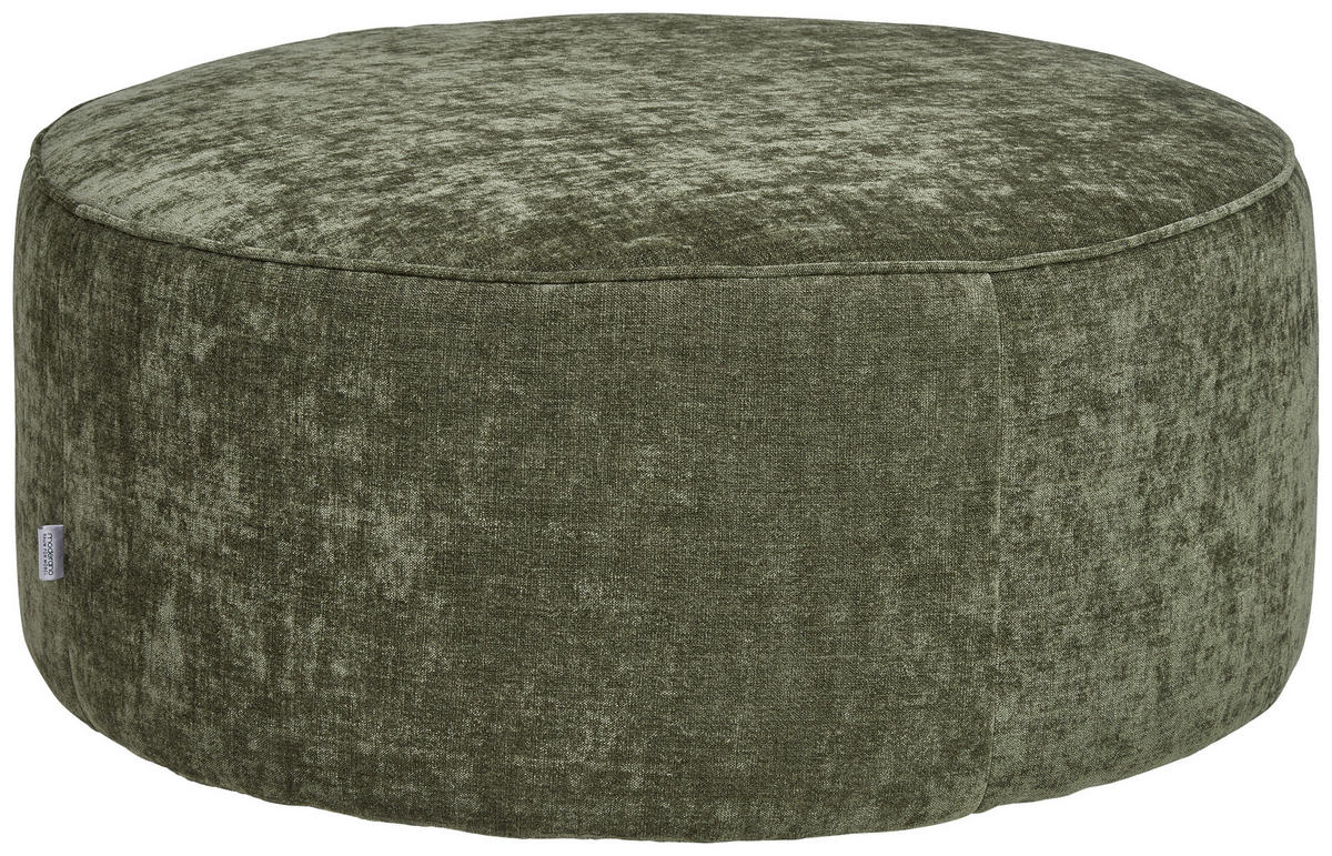 HOCKER in Textil Olivgrün  - Olivgrün, Design, Textil (80/33/80cm) - Emilio Belluti