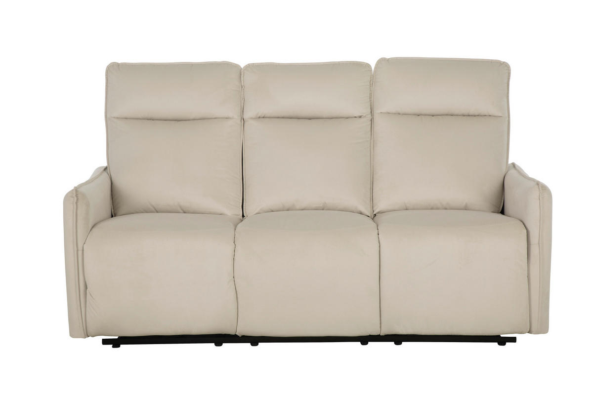 SITZGARNITUR in Samt Beige  - Beige, Konventionell, Textil/Metall (72/102/85.5cm) - P & B