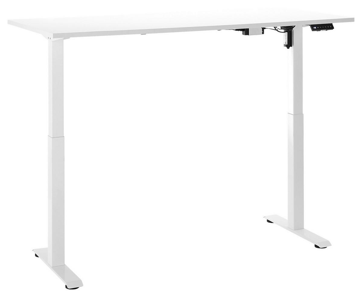 SCHREIBTISCH 137/68/71,5-120 cm  in Weiß  - Weiß, MODERN, Holzwerkstoff/Metall (137/68/71,5-120cm) - Carryhome