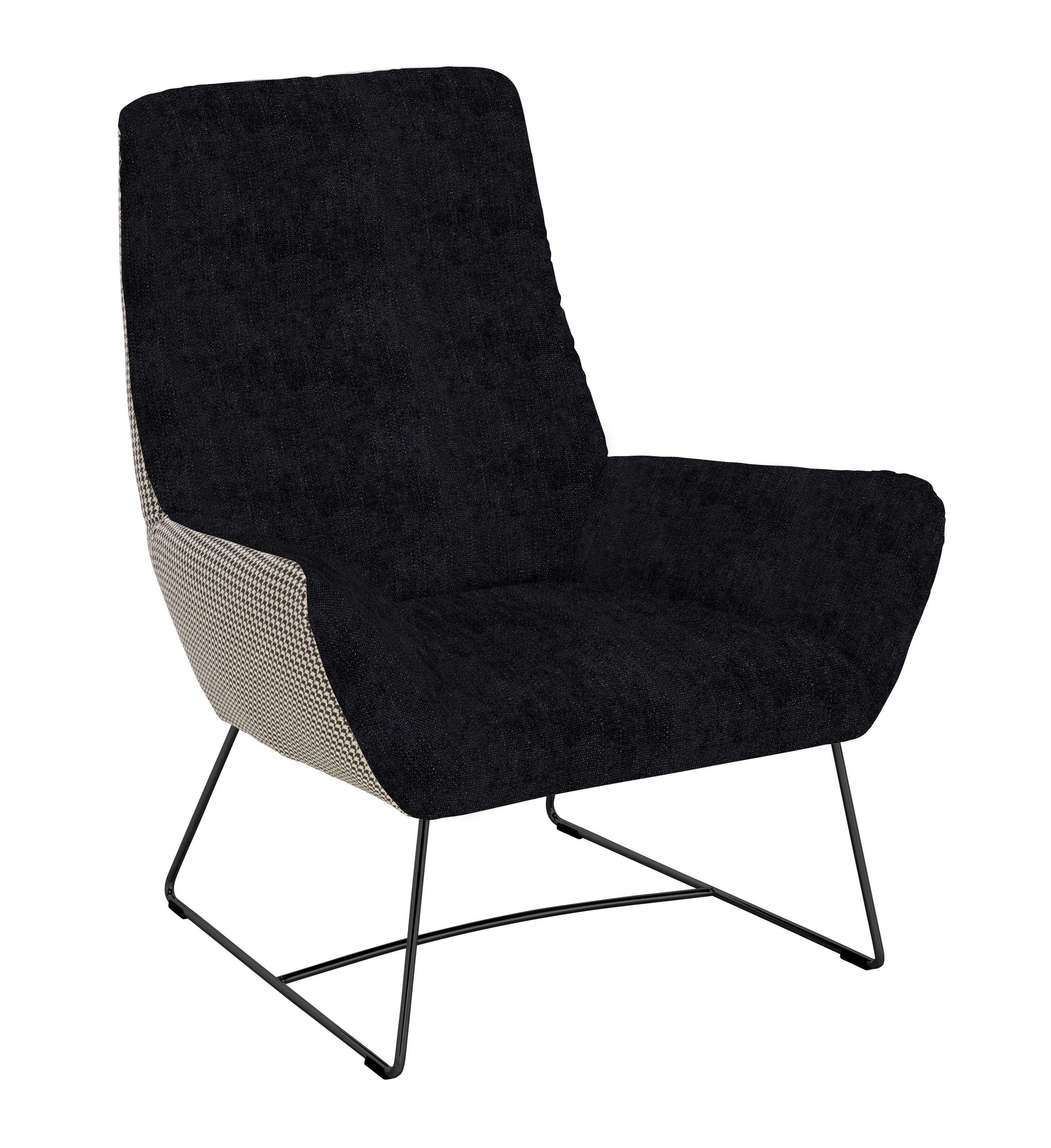SESSEL in Flachgewebe Schwarz  - Schwarz, Design, Textil/Metall (82/102/81cm) - Pure Home Lifestyle
