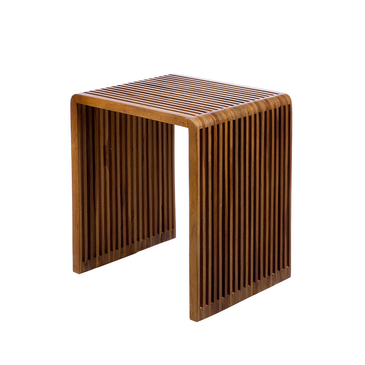 BEISTELLTISCHSET Teakholz massiv Hellbraun  - Hellbraun, Basics, Holz (44/50/35cm)