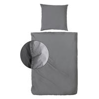 BETTWÄSCHE 3-teilig Renforcé 200/200 cm  - Anthrazit, Basics, Textil (200/200cm)