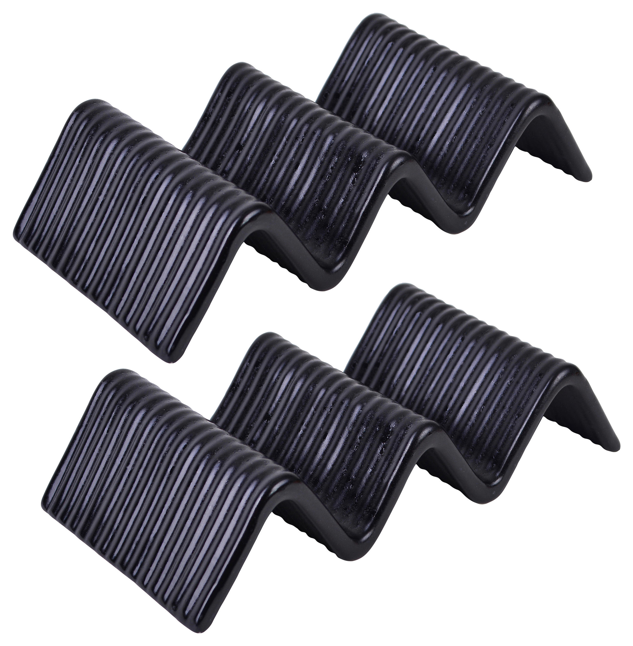 SERVIERSCHALENSET 2-teilig Streat Food  22/10,5 cm  - Schwarz, Basics, Keramik (22/10,5cm) - Creatable