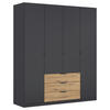 KLEIDERSCHRANK in Eiche Artisan, Graphitfarben  - Graphitfarben/Eiche Artisan, Basics, Holzwerkstoff/Metall (181/210/54cm) - Boxxx