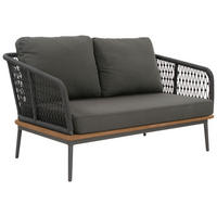 LOUNGESOFA 137/71/82 cm Teakholz massiv  - Anthrazit/Teakfarben, Basics, Holz/Textil (137/71/82cm)