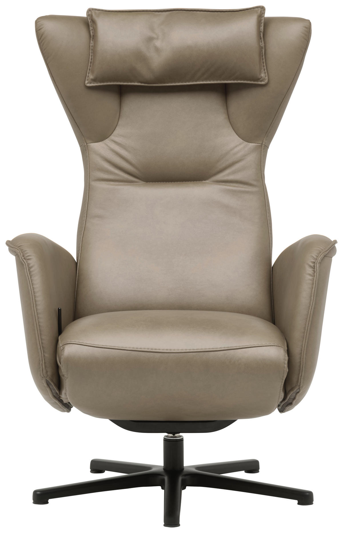 RELAXSESSEL Leder Schlammfarben  - Schlammfarben/Schwarz, Design, Leder/Metall (75/106/86cm) - Valdera