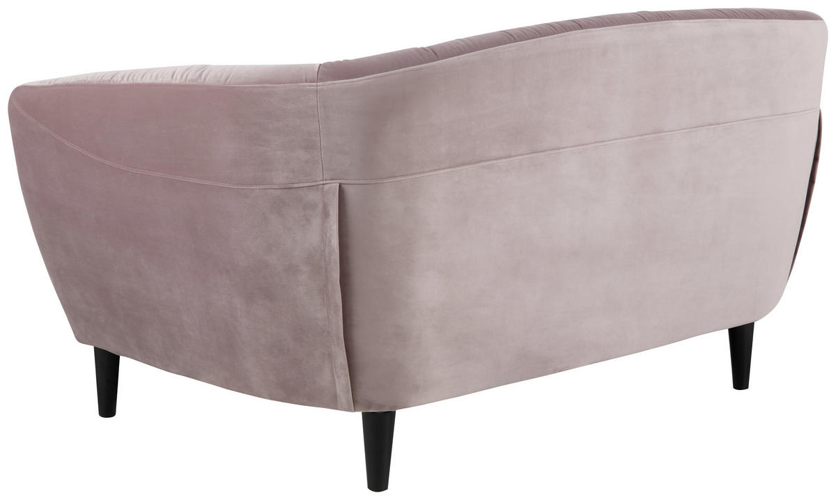 CHESTERFIELD-SOFA Rosa Samt  - Schwarz/Rosa, Trend, Holz/Textil (150/78/84cm) - Ambia Home