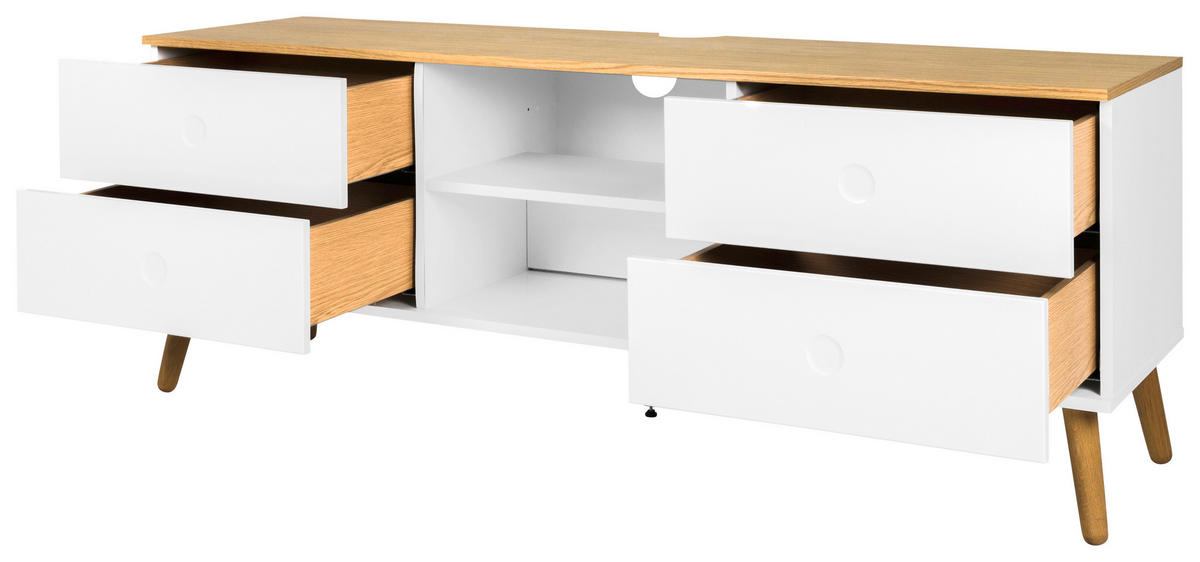 TV-ELEMENT - Eichefarben/Weiß, Design, Holz/Holzwerkstoff (162/60/43cm)