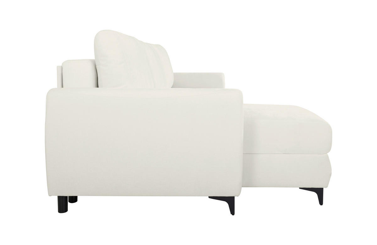ECKSOFA Moli Hellgrau  - Hellgrau/Schwarz, Design, Textil/Metall (236/148cm) - MID.YOU