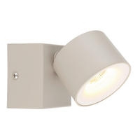LED-STRAHLER 7.2/9.5 cm   - Sandfarben/Weiß, Design, Kunststoff/Metall (7.2/9.5cm) - Globo